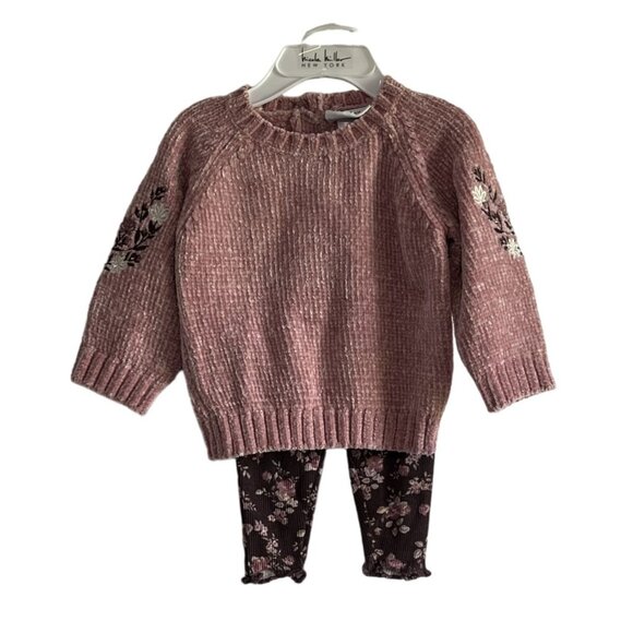 Nicole Miller New York Baby 2-Piece Set 0/3M Sweater & Leggings Cottagecore NWT - Picture 1 of 8